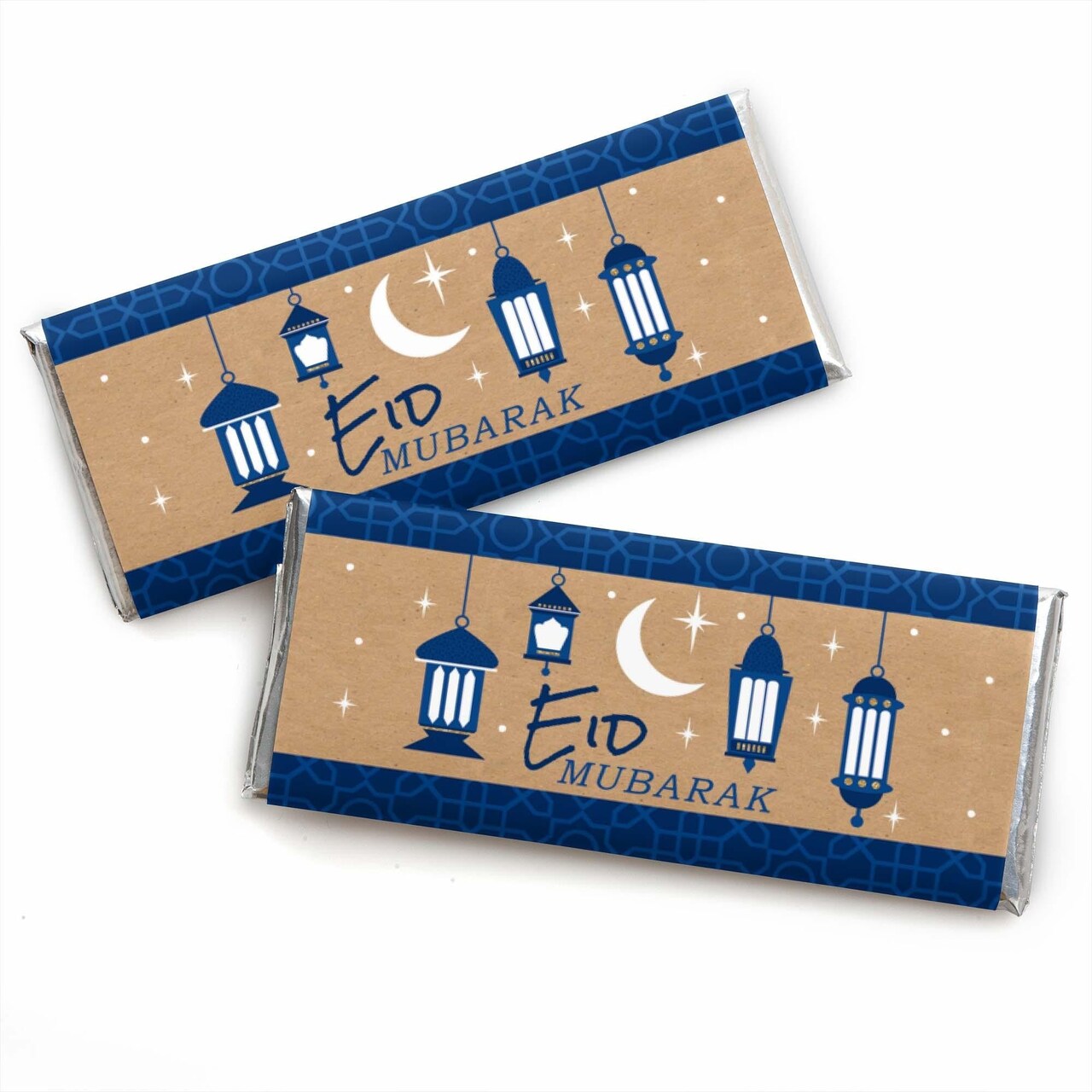Big Dot of Happiness Eid Mubarak Candy Bar Wrappers - Ramadan Party Favors - Set of 24